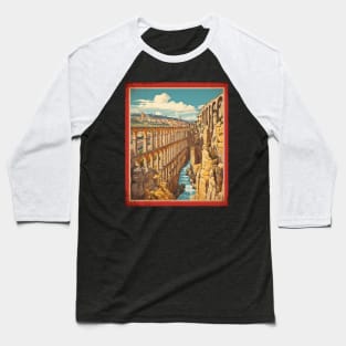 Aqueduct of Segovia Spain Travel Tourism Retro Vintage Baseball T-Shirt